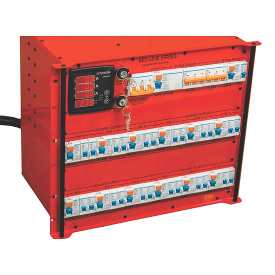 63 Amp Db 2 x 32A 3Phase / 8 x Socapex / 1 x 15A outs with Amp meters
